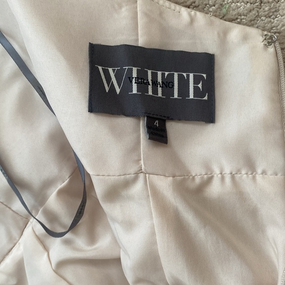 Vera Wang Bridesmaid Chiffon Ruffled Dress in Champagne Color - Picture 12 of 14